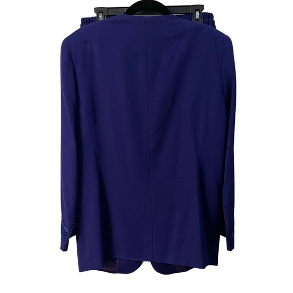 Chancelle 2 Piece Blue Skirt Suit with Beaded Embellishment Size 14 - Picture 3 of 15